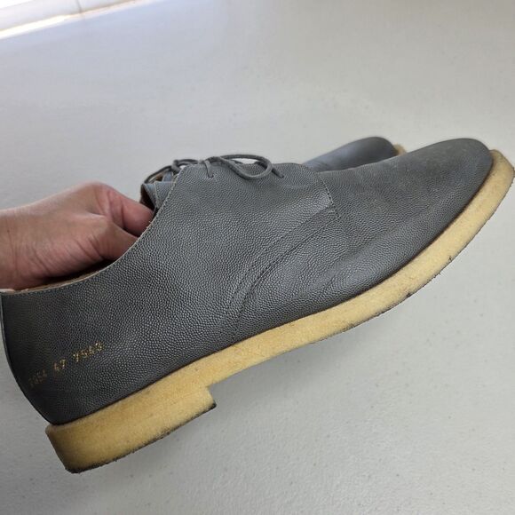 Common Projects Cadet Derby Dark Gray Pebble Grain Leather Shoes Size 47 main image 6